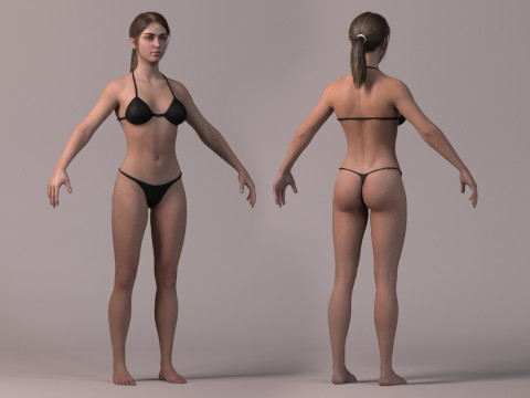 Female Base Model Full Rig 3D 模型