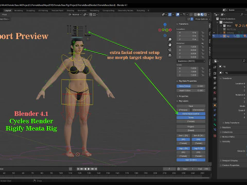 Female Base Model Full Rig 3D Model