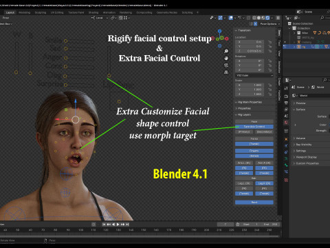 Female Base Model Full Rig 3D 模型
