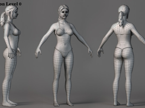 Female Base Model Full Rig 3D 模型
