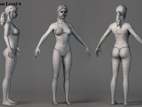 Female Base Model Full Rig 3D Model