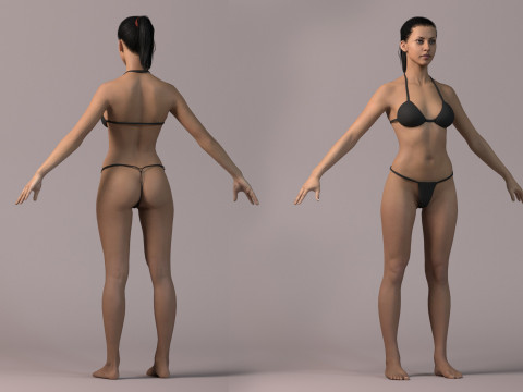 Female Base Full Rig 3Dモデル