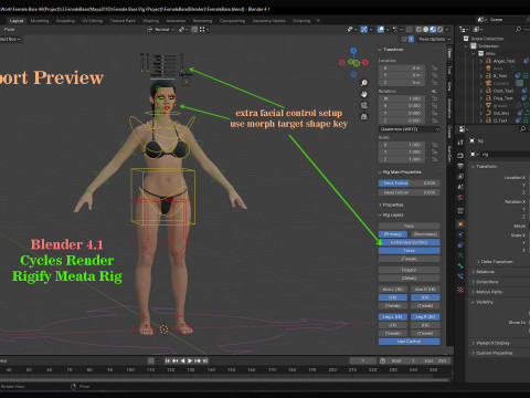Female Base Full Rig 3Dモデル