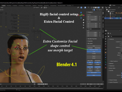 Female Base Full Rig 3Dモデル