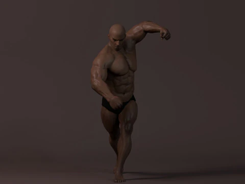 Male Base Muscle Rig 3D Model