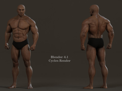 Male Base Muscle Rig 3D Model