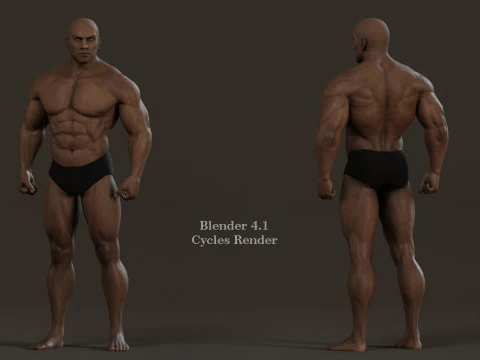 Male Base Muscle Rig 3D Model