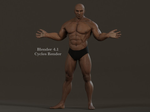 Male Base Muscle Rig 3D Model