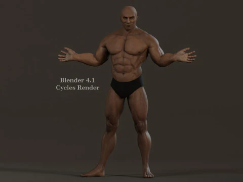 Male Base Muscle Rig 3D Model