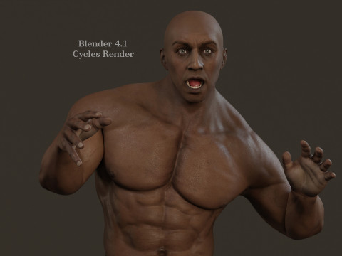 Male Base Muscle Rig 3D Model