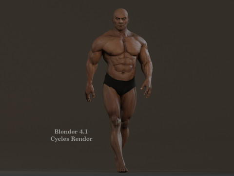Male Base Muscle Rig 3D Model