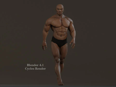 Male Base Muscle Rig 3D Model