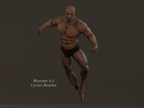 Male Base Muscle Rig 3D Model