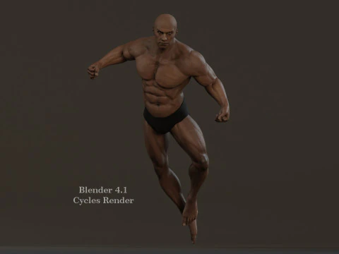 Male Base Muscle Rig 3D Model