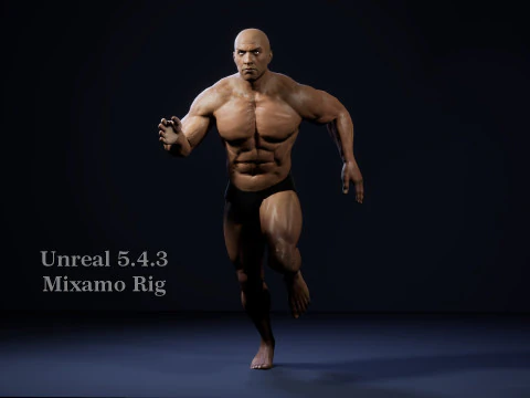 Male Base Muscle Rig 3D Model