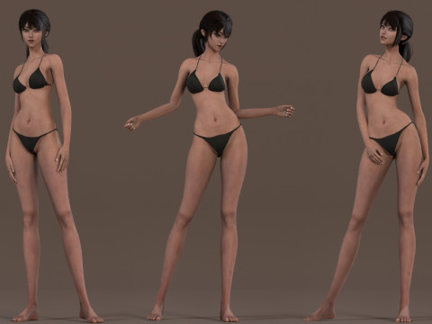 Female Base Model Rig Model 3D
