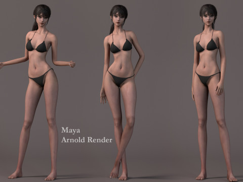 Female Base Model Rig Model 3D