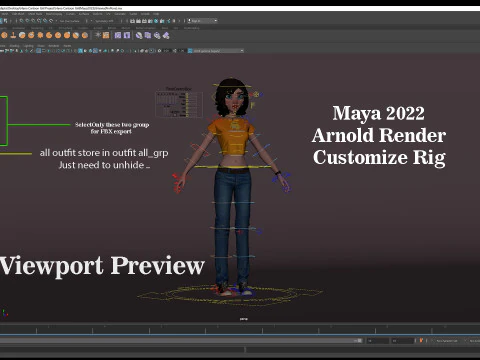 Hana Cartoon Girl Rig 3D Model