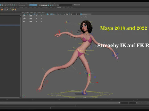 Hana Cartoon Girl Rig 3D Model