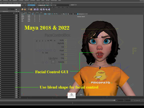 Hana Cartoon Girl Rig 3D Model