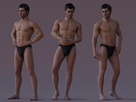 Impianto base maschile Modello 3D