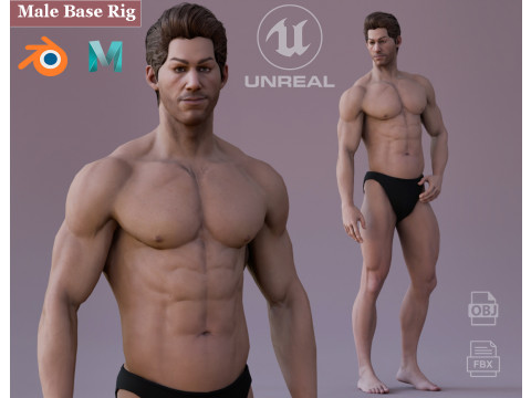 男性基础钻机 3D 模型