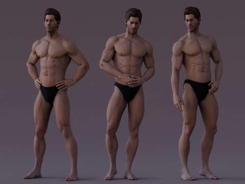 男性基础钻机 3D 模型