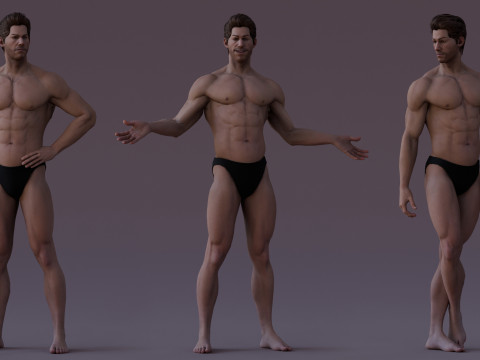 男性基础钻机 3D 模型