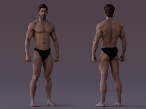 男性基础钻机 3D 模型