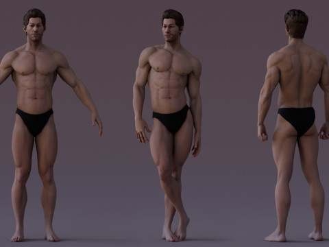 男性基础钻机 3D 模型