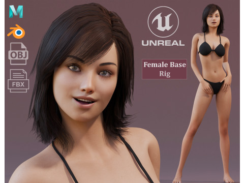 女性基础钻机 3D 模型