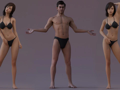 Male Female Base Rig 3D Model