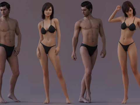 Male Female Base Rig 3D Model