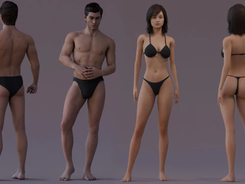 Male Female Base Rig 3D Model