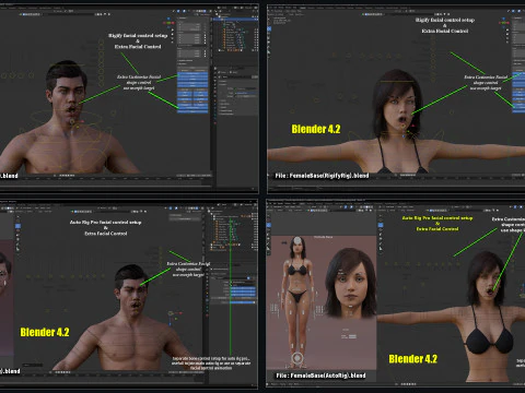 Male Female Base Rig 3D Model