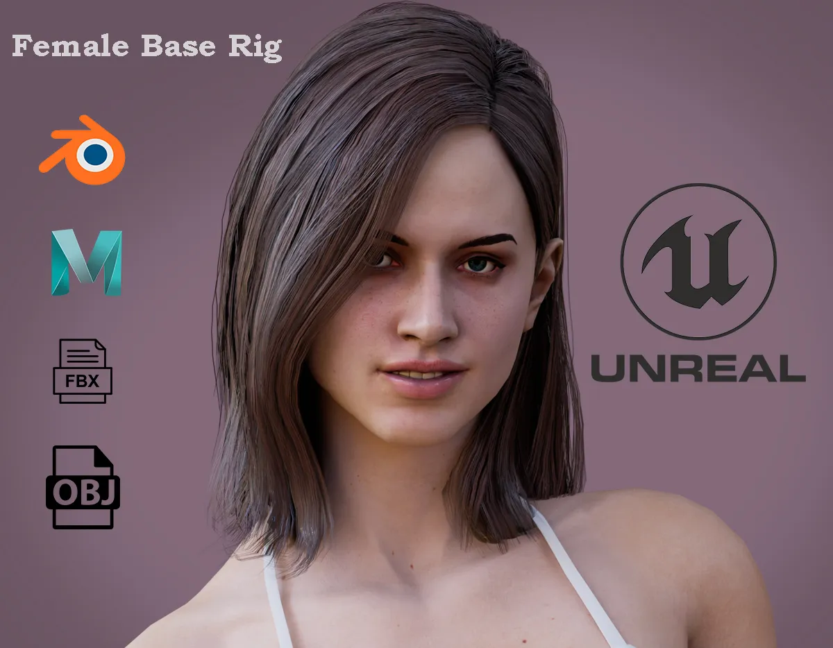 Base femminile Modello 3D .c4d .max .obj .3ds .fbx .stl .blend 