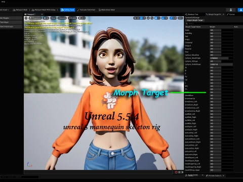 Cartoon Girl Rig 3D Model