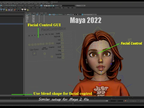 Cartoon Girl Rig 3D Model