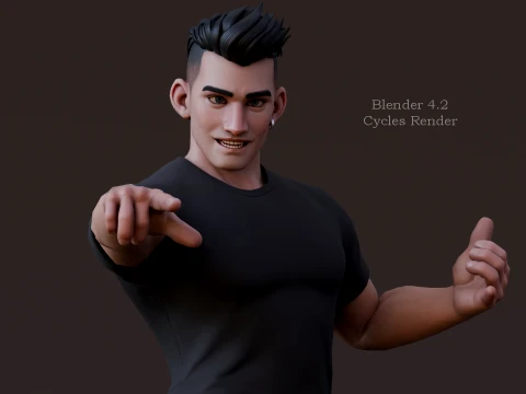 Cartoon Man Rig 3D Model