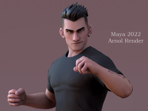 Cartoon Man Rig 3D Model