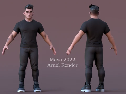 Cartoon Man Rig 3D Model