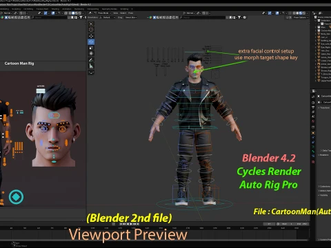Cartoon Man Rig 3D Model