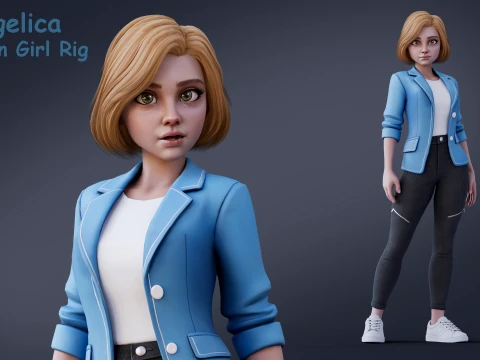 Angelica Cartoon Girl Model 3D