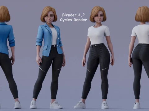 Angelica Cartoon Girl 3D Model
