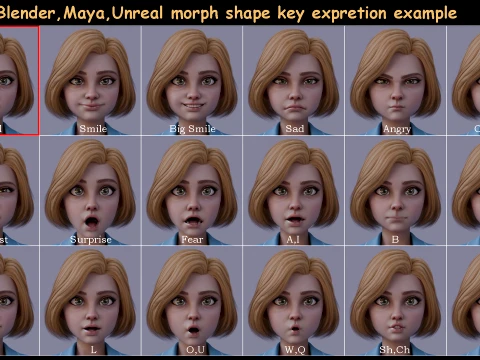 Angelica Cartoon Girl 3D Model