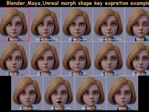 Angelica Cartoon Girl 3D Model
