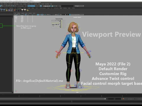Angelica Cartoon Girl 3D Model
