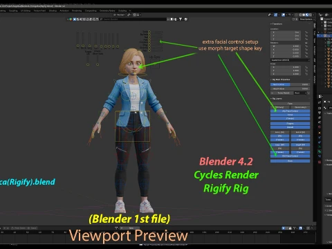 Angelica Cartoon Girl 3D Model