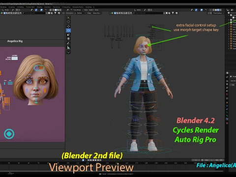 Angelica Cartoon Girl 3D Model