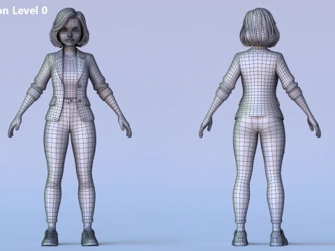 Angelica Cartoon Girl 3D Model